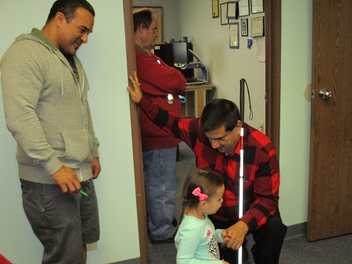 A father and daughter with Pete